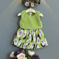 setelan flower plisket skirt (061204) setelan anak perempuan